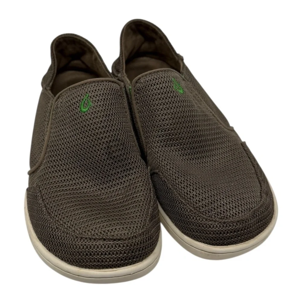 Olukai Brown Kids Mesh Nohea Slip On Shoes Kids Sz 13